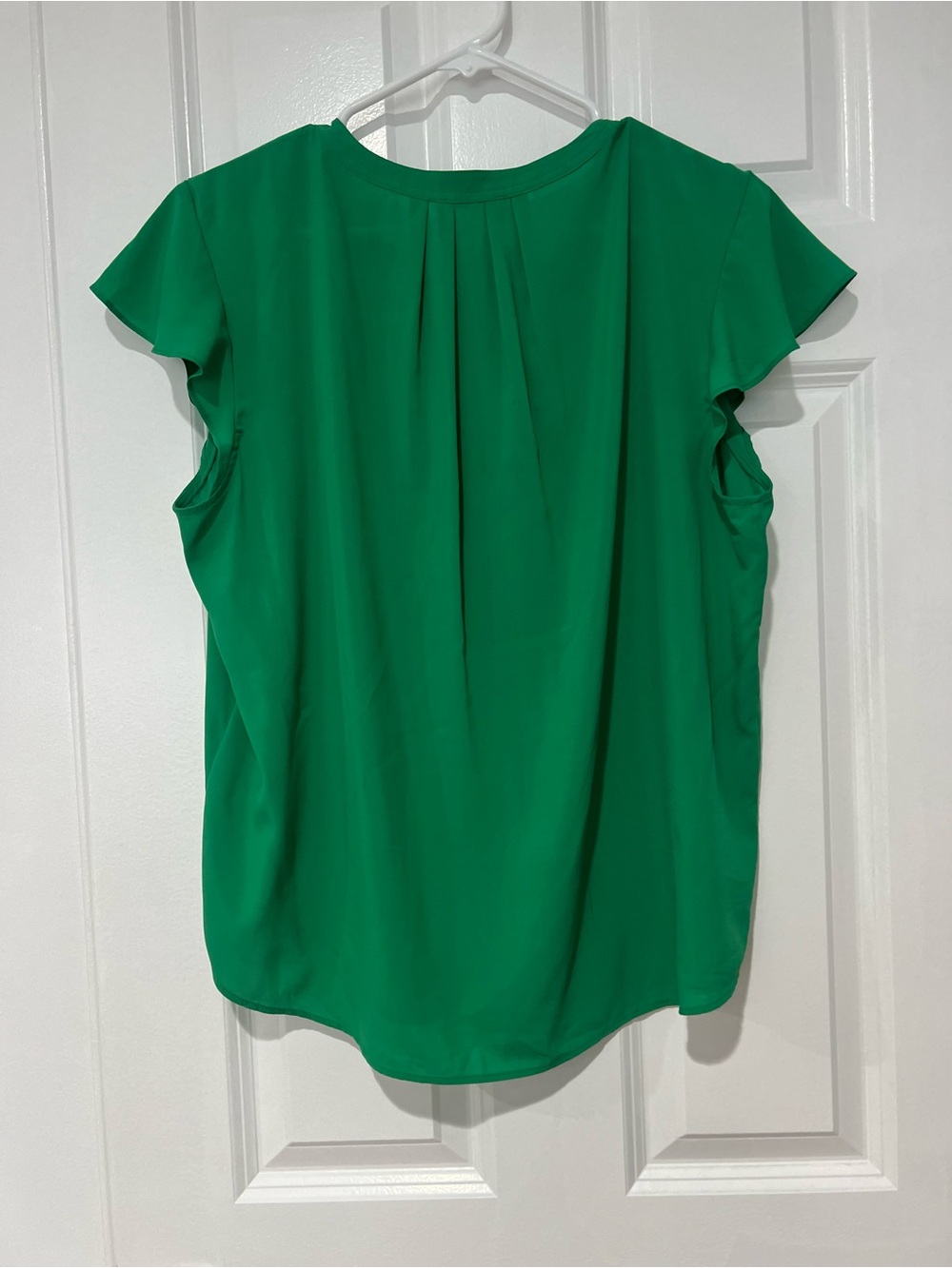 Calvin Klein  Green V-Neck Flutter Sleeve Blouse XL - Picture 2 of 3